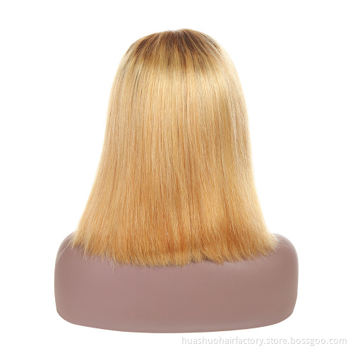 Custom Permanent Remy Virgin Double Drawn 200 Density Indian 1B 4 27 Human Hair Wig For Black Women